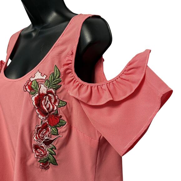 Disney Princess Cold Shoulder Blouse Embroidered Princess Symbols Size 2X NWT - Picture 3 of 9